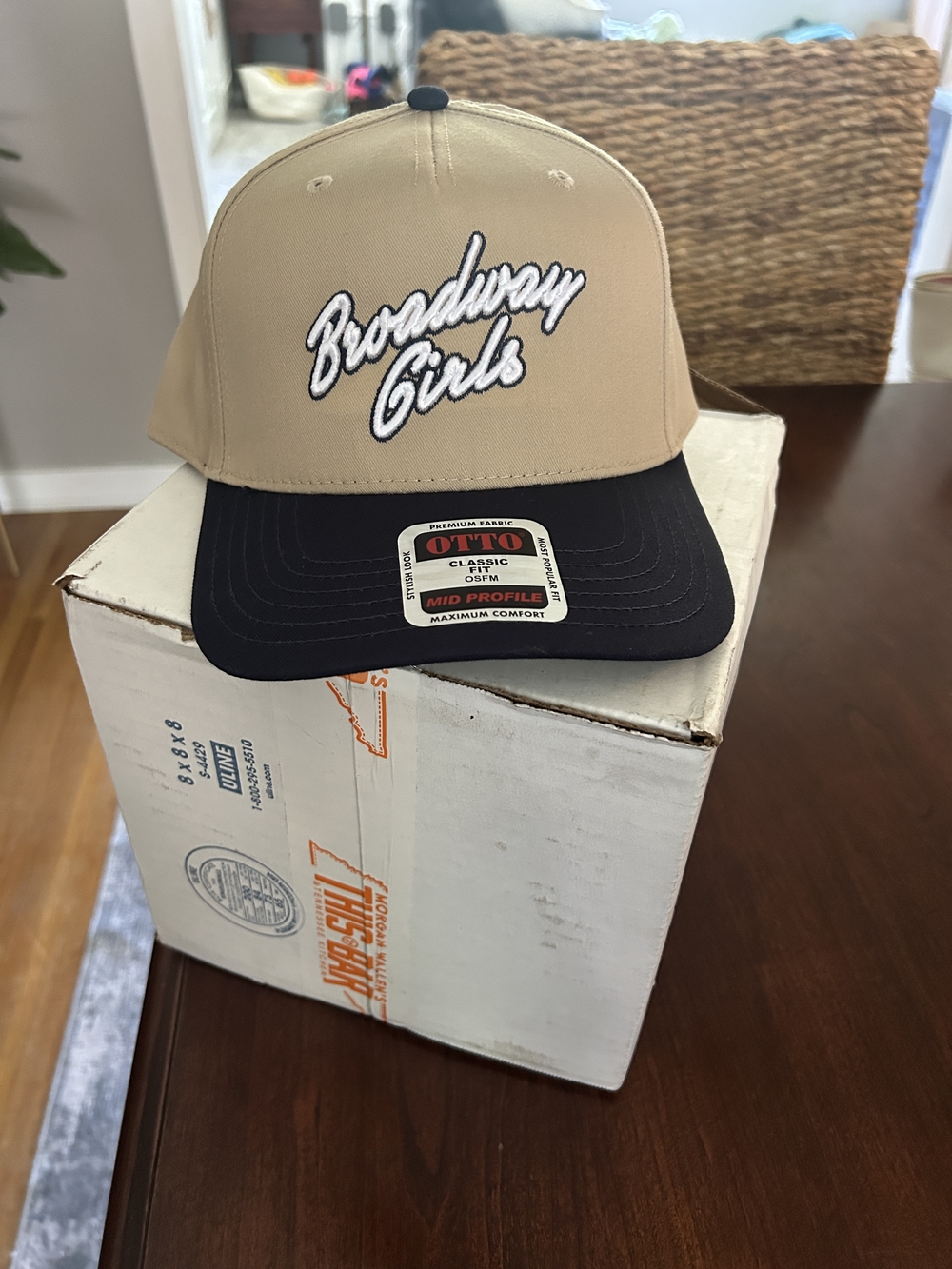 Broadway Girls Embroidered Two-Tone Cap - Tan & Black